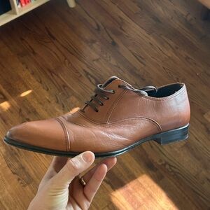 Elegant Tan Leather Men's Oxfords